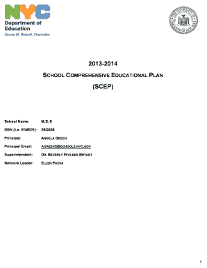 School Comprehensive Educational Plan (SCEP) Template