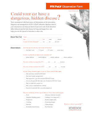 FIV/FeLV Observation Form