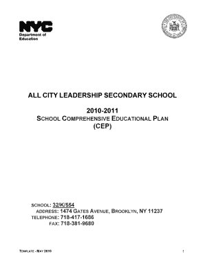 Comprehensive Educational Plan Template