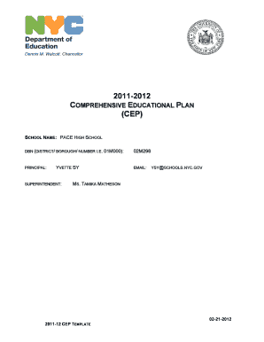 Comprehensive Educational Plan Template