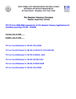 New York City Per Session Employment Application
