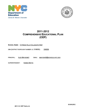Comprehensive Educational Plan Template