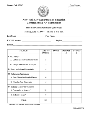 New York City Comprehensive Art Examination