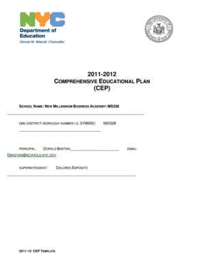 New York Comprehensive Educational Plan Template