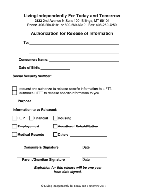 Authorization for Release of Information
