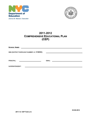 Comprehensive Educational Plan Template