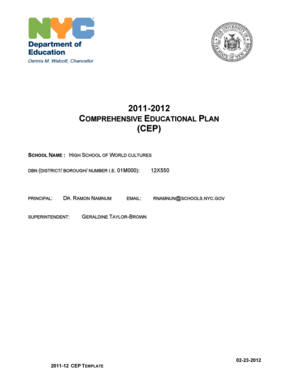 Comprehensive Educational Plan Template