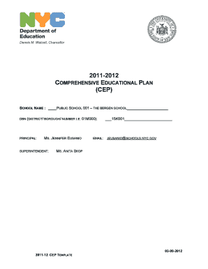 Comprehensive Educational Plan Template