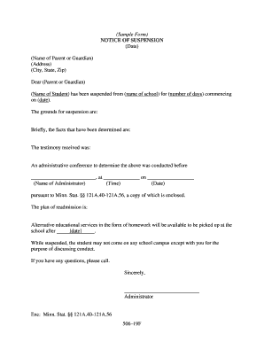 Notice of Suspension