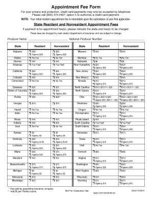 Appointment Fee Form