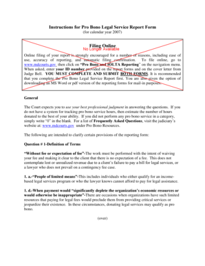 Maryland Pro Bono Legal Service Report Form