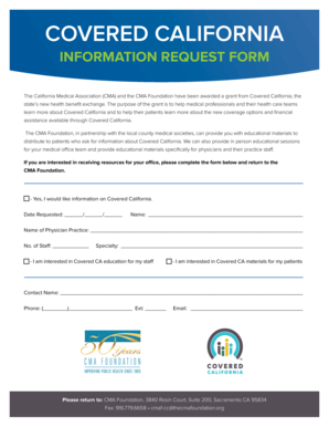 Covered California Information Request Form