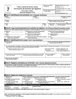 New Jersey Judiciary Records Request Form
