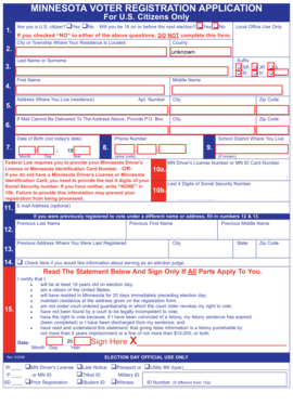 Minnesota Voter Registration Application