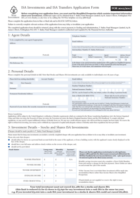 ISA Investments and ISA Transfers Application Form