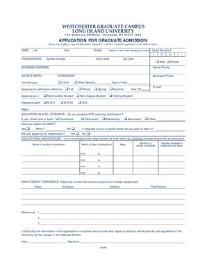 Graduate Admission Application