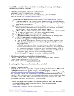 Supplemental Information Form for Advanced Degree
