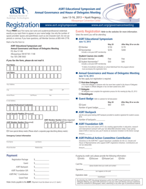 ASRT Educational Symposium Registration Form