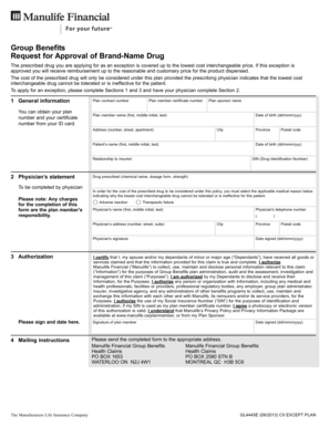 Group Benefits Brand-Name Drug Approval Request