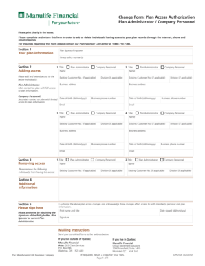Plan Access Authorization Form