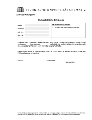 Eidesstattliche Erklärung