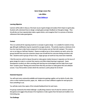 Game Design Feedback Form