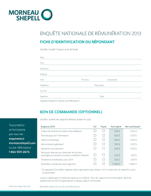 ENQUÊTE NATIONALE DE RÉMUNÉRATION 2013