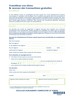 Transfert de titres - BinckBank