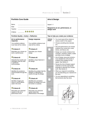 Portfolio Core Guide Arts & Design