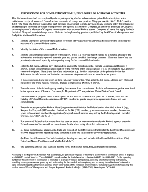 SF-LLL Disclosure of Lobbying Activities