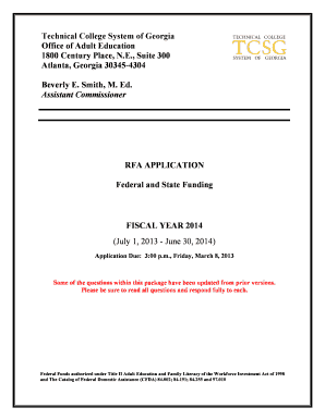 Fillable Online literacy coe uga RFA Application Forms FY14.doc ...