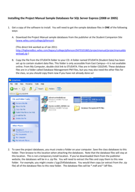 Installing the Project Manual Sample Databases for SQL Server ...