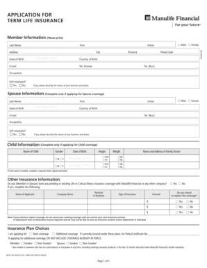 Term Life Insurance Application