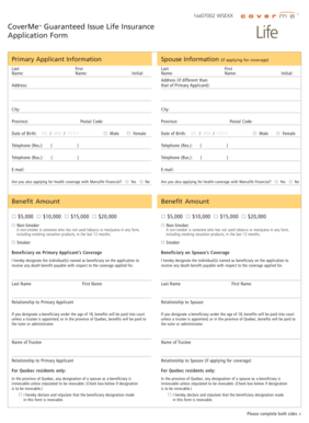 CoverMe Guaranteed Issue Life Insurance Application