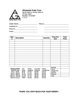 Wholesale Order Form