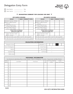 Delegation Entry Form