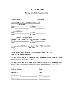 Employee Time Off Request Form