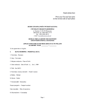 Application for Study/Research Stay in Poland