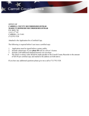 Iowa Vital Record Application Form