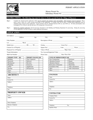 Village of Pinecrest Permit Application
