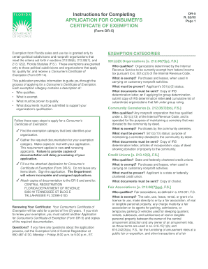 Florida Consumer's Certificate of Exemption Application