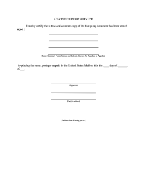 Certificate of Service