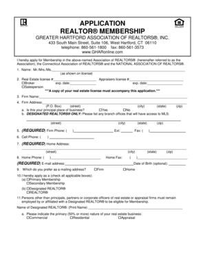 Realtor Membership Application