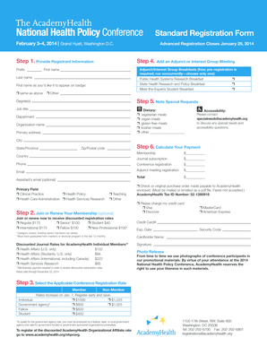 AcademyHealth Conference Registration Form