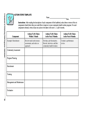 CDC Community Health Worker Program Action Template