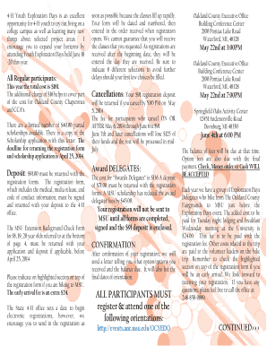 4-H Youth Exploration Days Registration Form