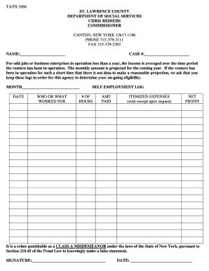 New York Self Employment Log