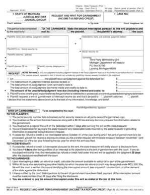 Michigan Request and Writ for Garnishment