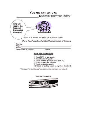 Mystery Hostess Party Invitation