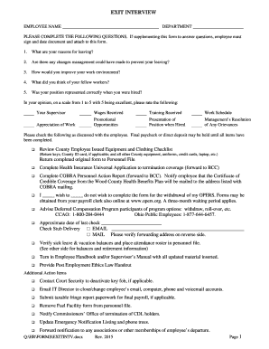 Employee Exit Interview Form